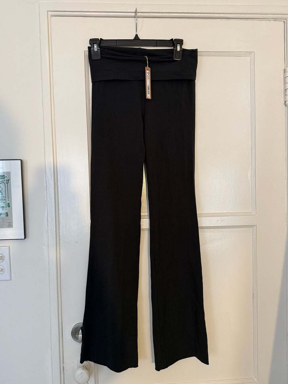 SKIMS Cotton Jersey Foldover Pant in Soot Size S